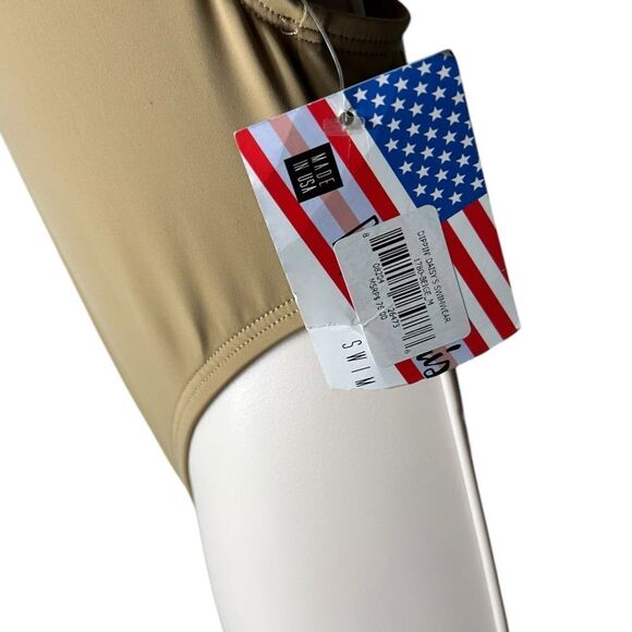 Dippin’ Daisy’s Sexy Beige Euphoria High Cut V Plunge One Piece Swimsuit - Picture 5 of 9